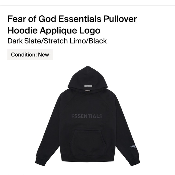 essentials appliqué logo black - Picture 2 of 2